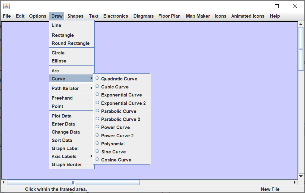 Draw-Curve Menu